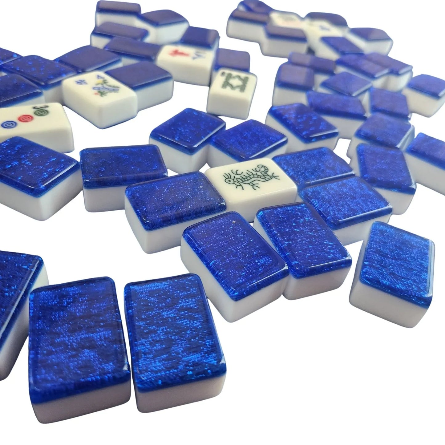 Automatic Mah Jongg Tiles - Designer Series (36MM) - Blue Sparkle
