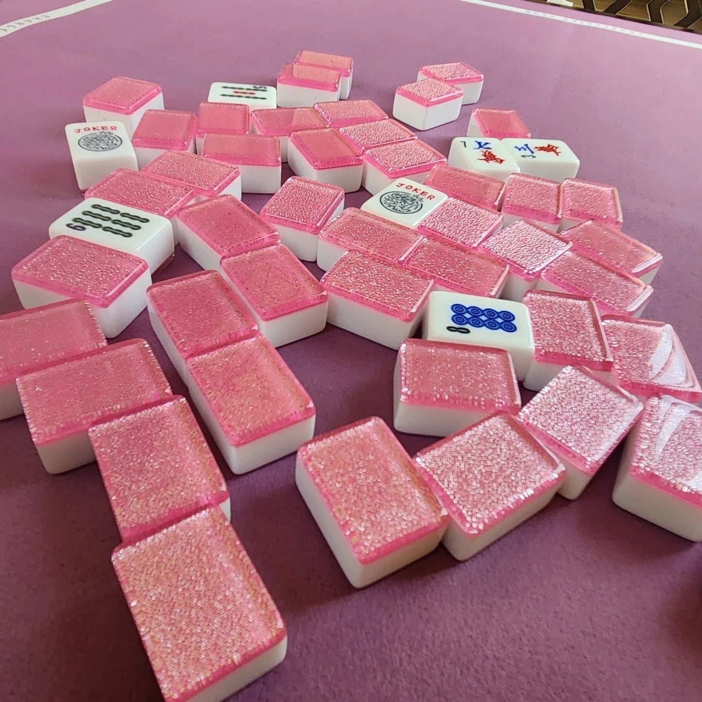 Automatic Mah Jongg Tiles – Designer Series (36MM) - Pink Sparkle