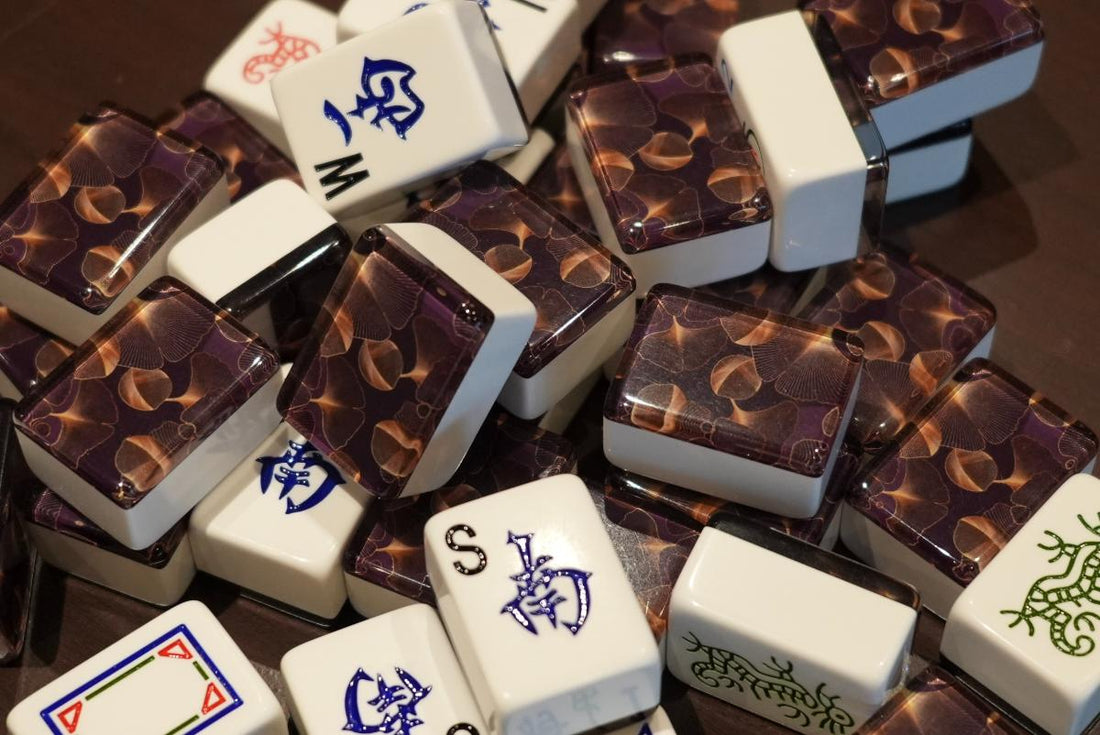 American Mah Jongg tiles arranged on a green table with joker tiles visible