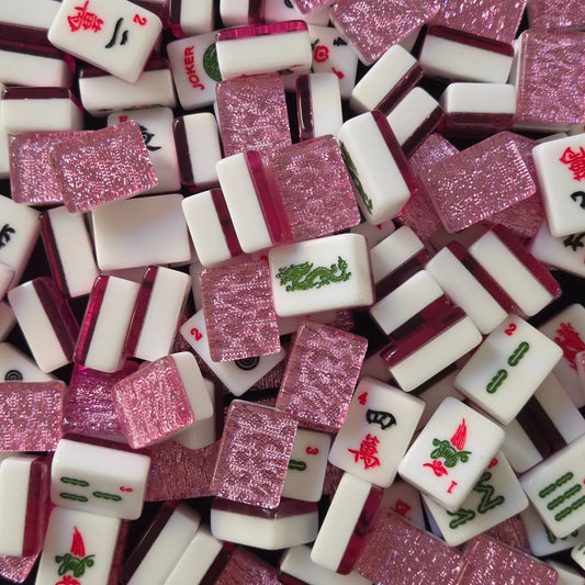 American Mah Jongg Tiles (30MM) - Pink Sparkle