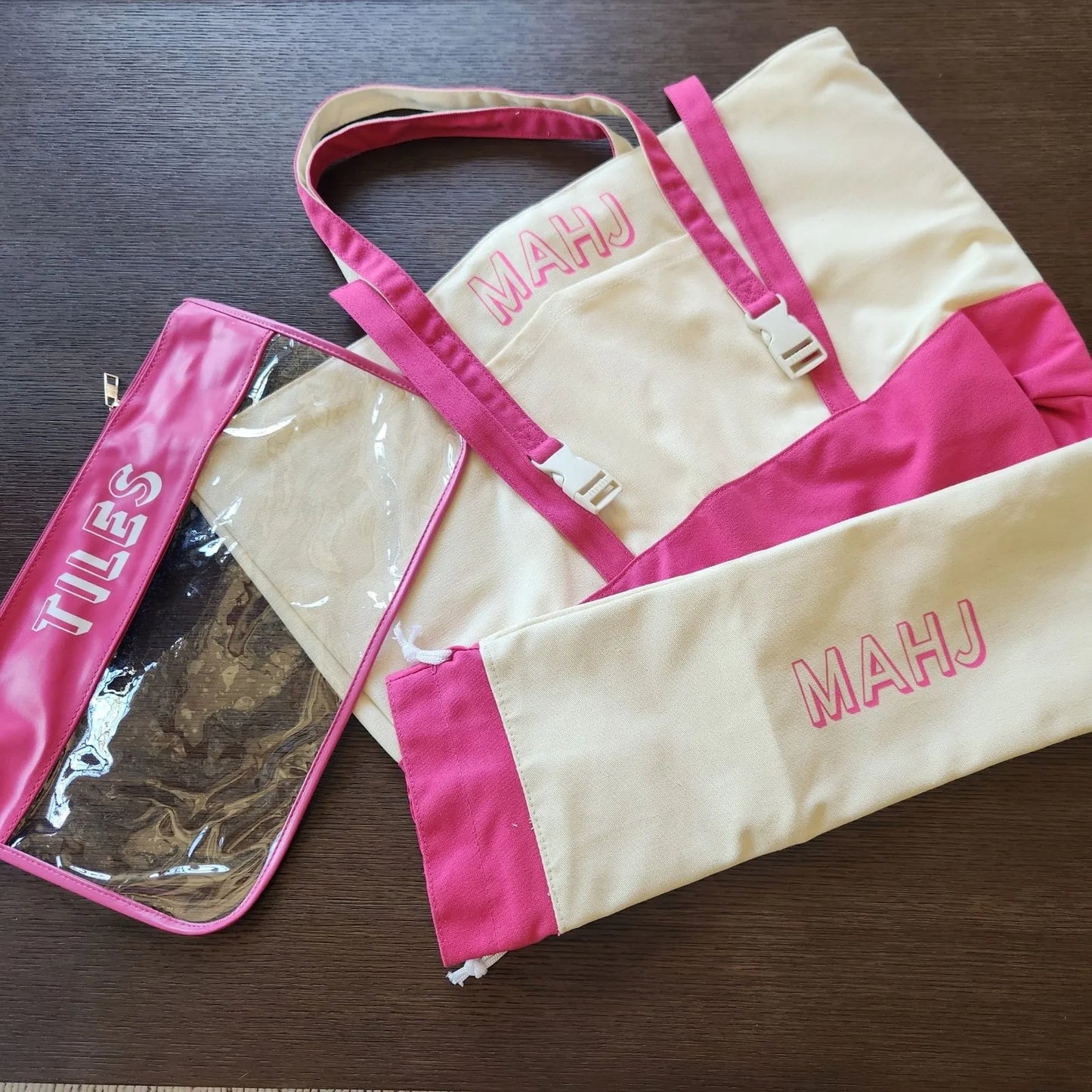Mah Jongg 3-Piece Canvas Bag Sets