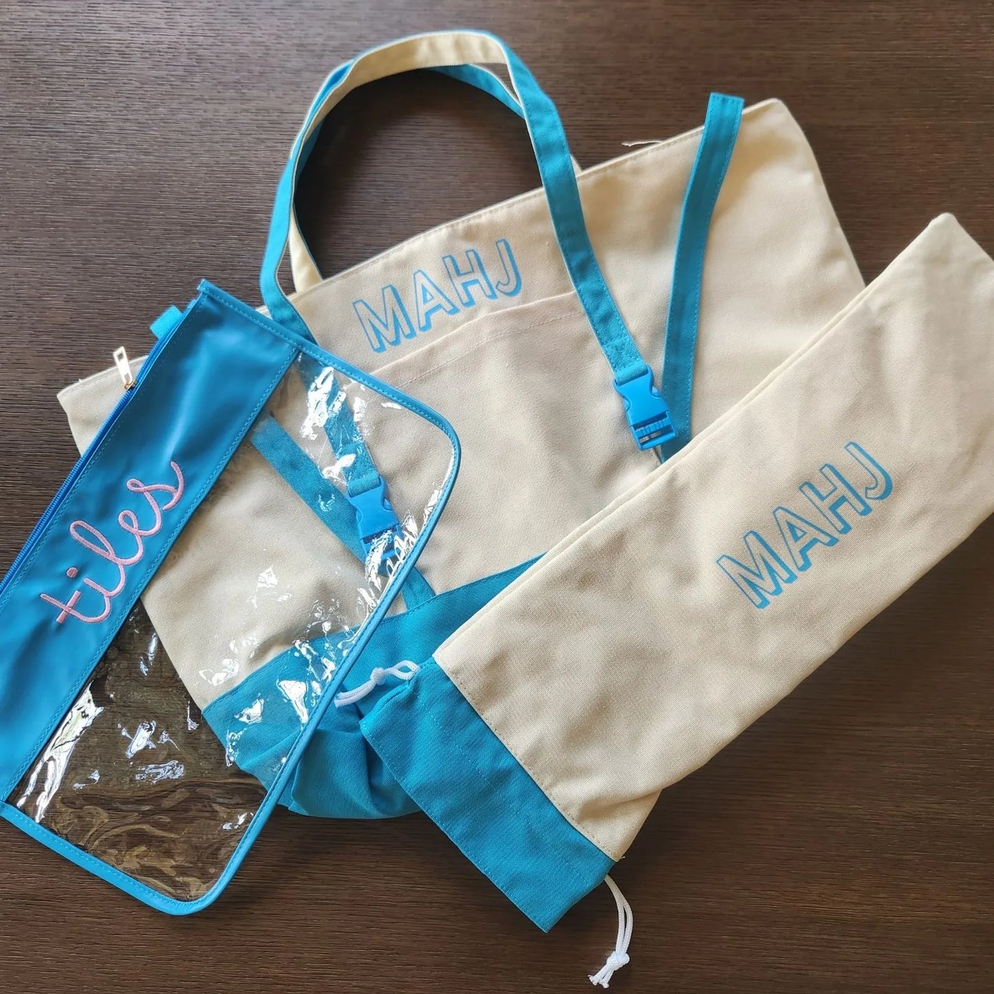 Mah Jongg 3-Piece Canvas Bag Sets
