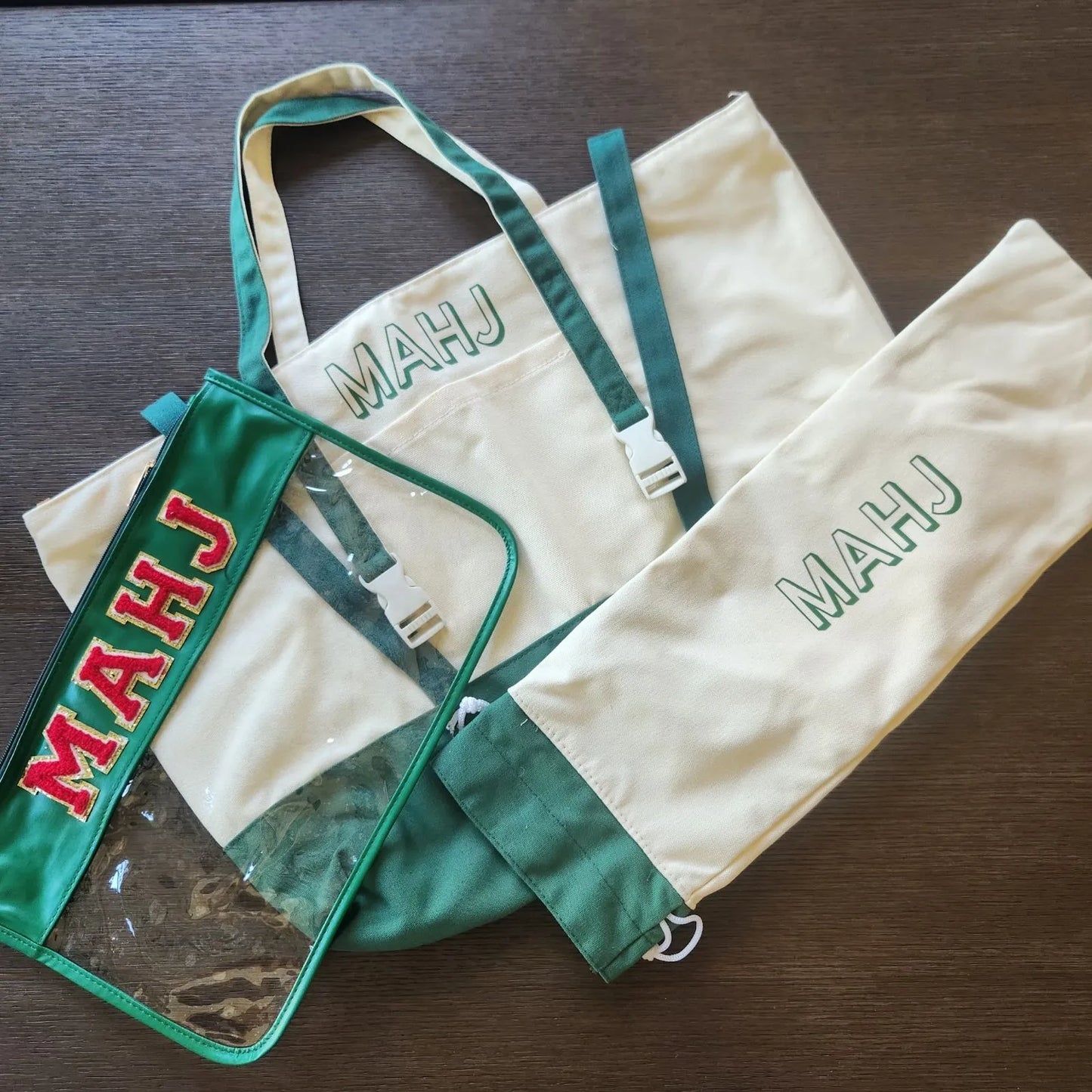 Mah Jongg 3-Piece Canvas Bag Sets