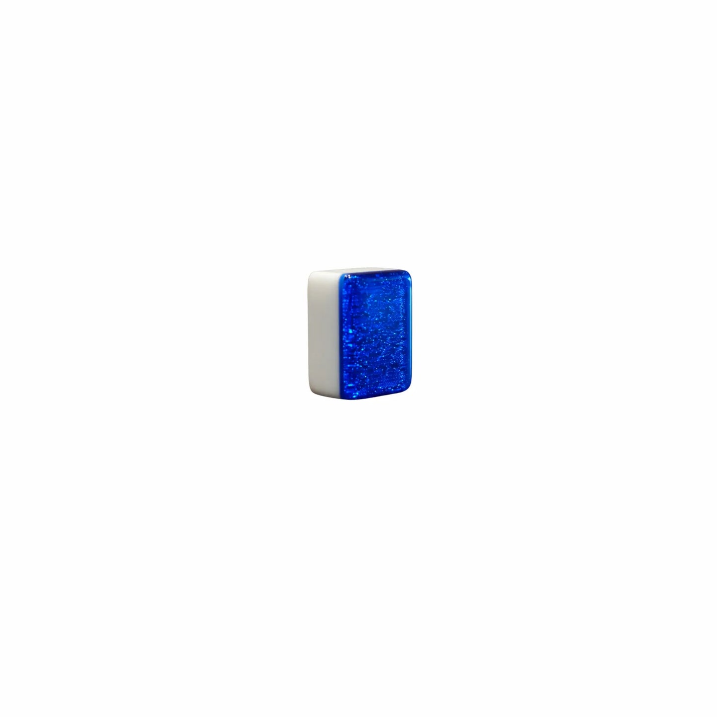 Blue sparkle Mahjong tile in a white background