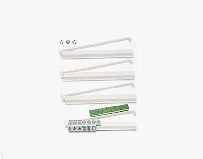 Set of white blinds with control panel on a white background