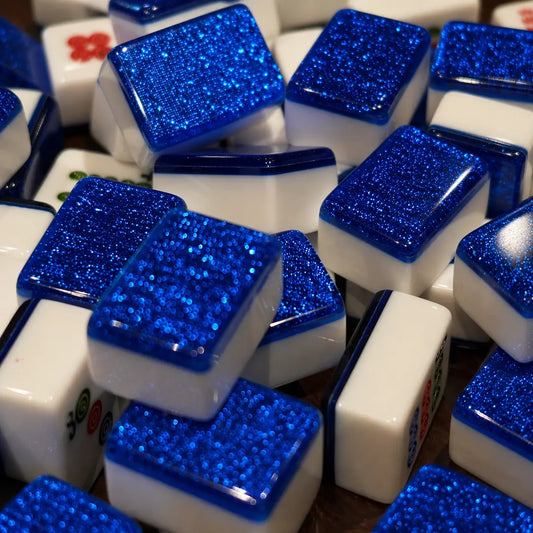 Close-up of blue and white  tiles