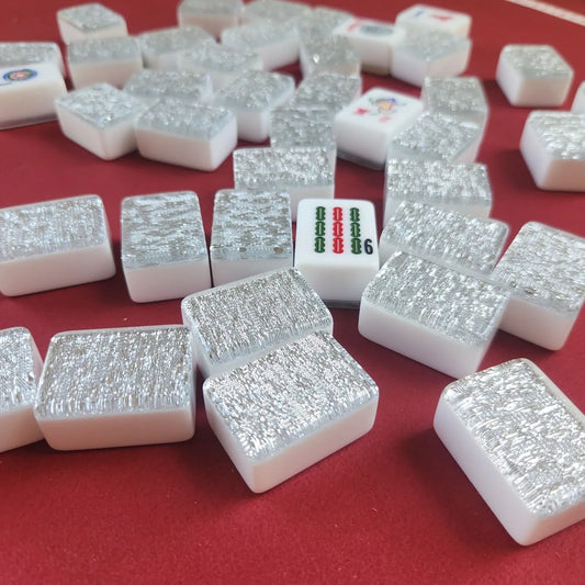 Automatic Mah Jongg Tiles – Designer Series (36MM) - Silver Sparkle