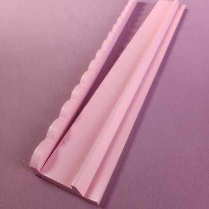 Scalloped Wood Mah Jongg Racks with Pushers - Dark Pink 20.5" (Set of 4)