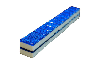 Mah Jongg Blue Bundle - Blue Sparkle Tiles (36MM), Blue Acrylic Racks, Blue Mat