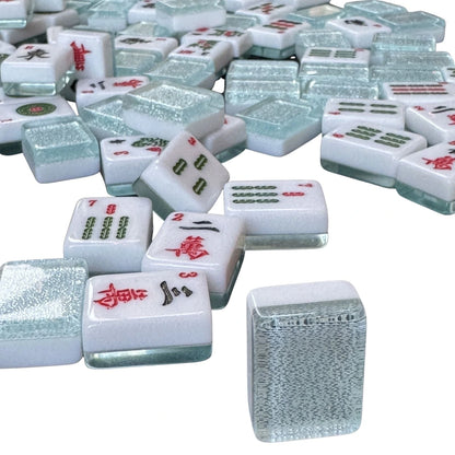 Mah Jongg Aqua Bundle - Aqua Tiles (30MM), Black Mat, Sparkle Racks, Tile Bag