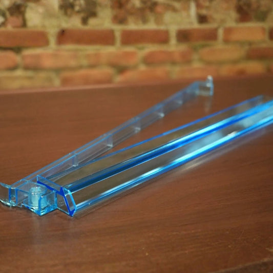 Clear blue acrylic mah jongg rack and pusher set 18.5 inch