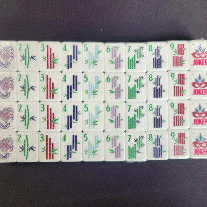 Earl Grey 30MM American mah jongg bamboo suit tiles arranged in complete set