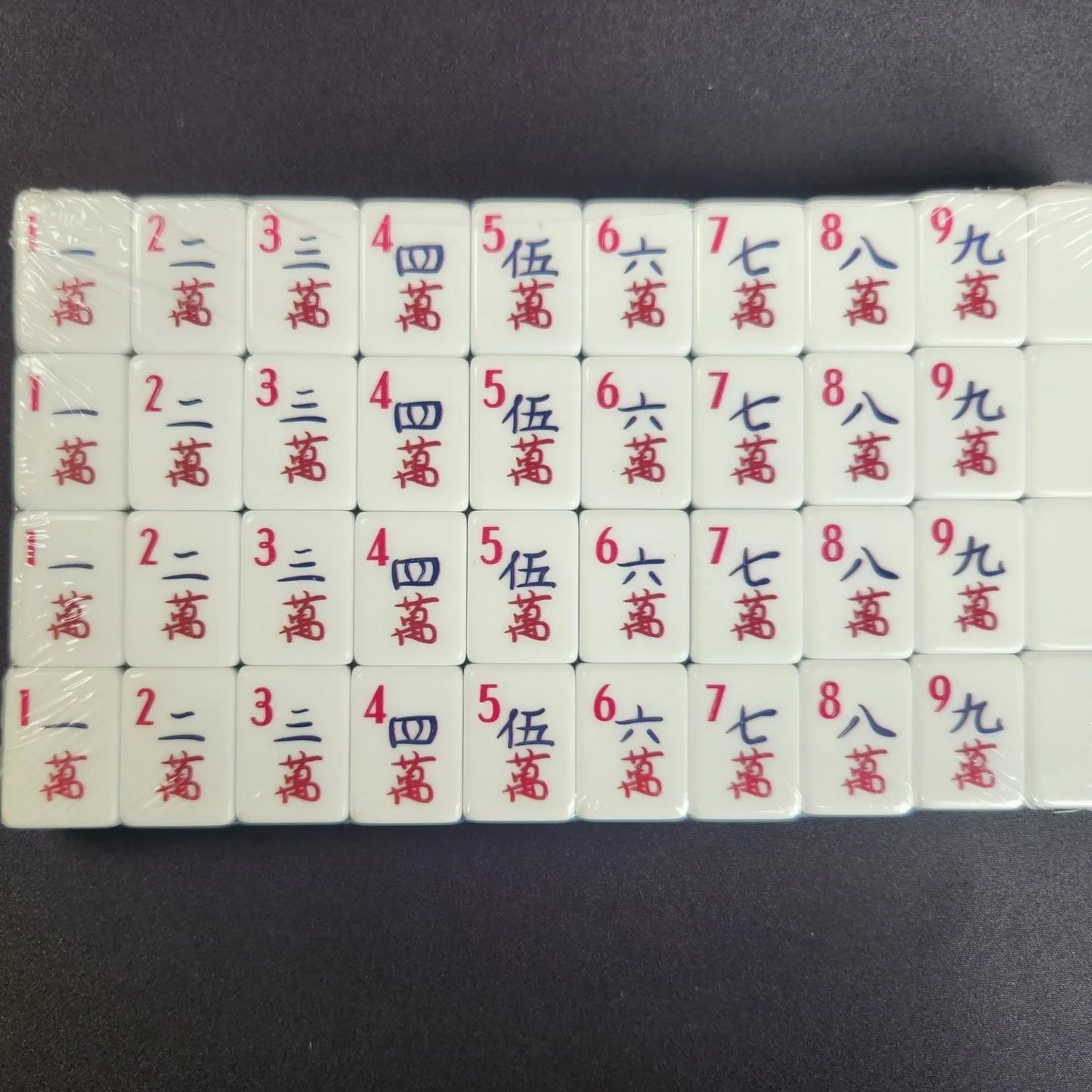 Earl Grey 30MM American mah jongg character suit tiles arranged in complete set