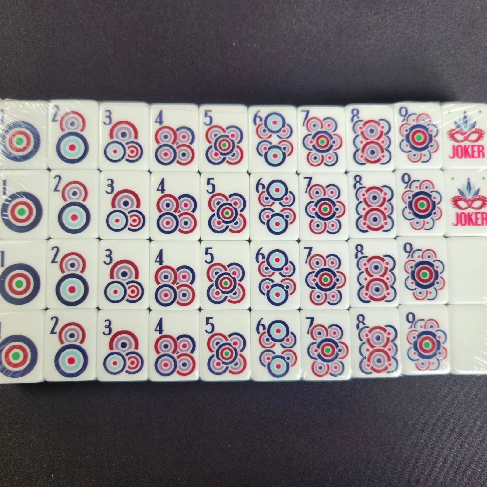 Earl Grey 30MM American Mah Jongg dot suit tiles arranged in rows