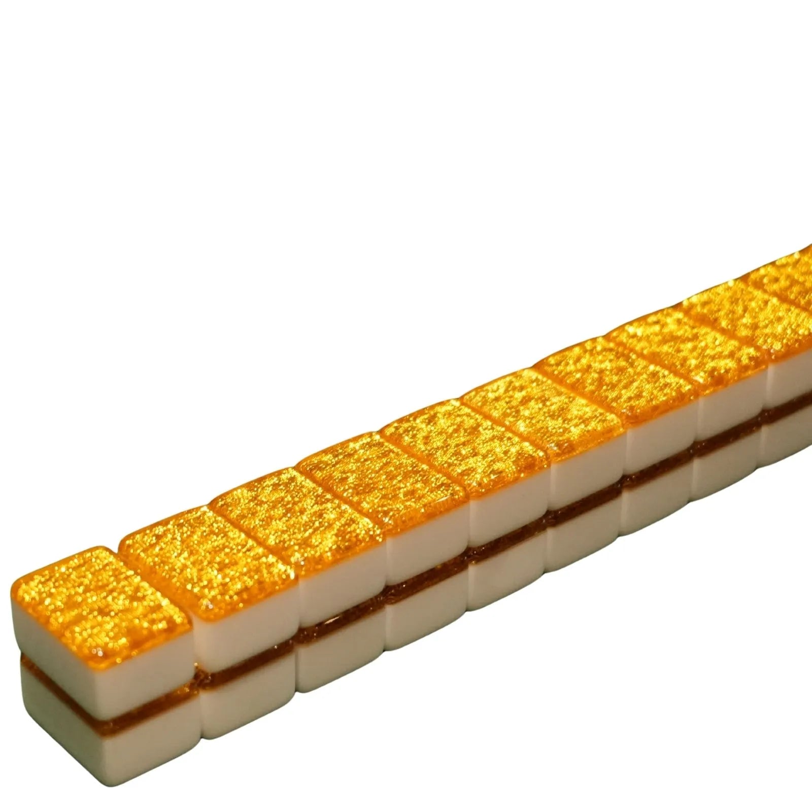 Gold Sparkle 36MM automatic Mah Jongg tiles arranged together