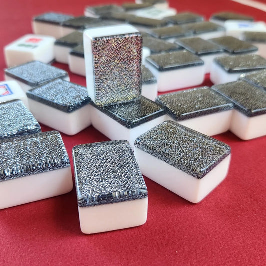 Automatic Mah Jongg Tiles – Designer Series (36MM) - Gray Sparkle Set