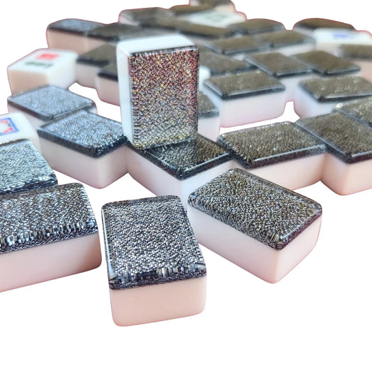 Automatic Mah Jongg Tiles – Designer Series (36MM) - Gray Sparkle Set