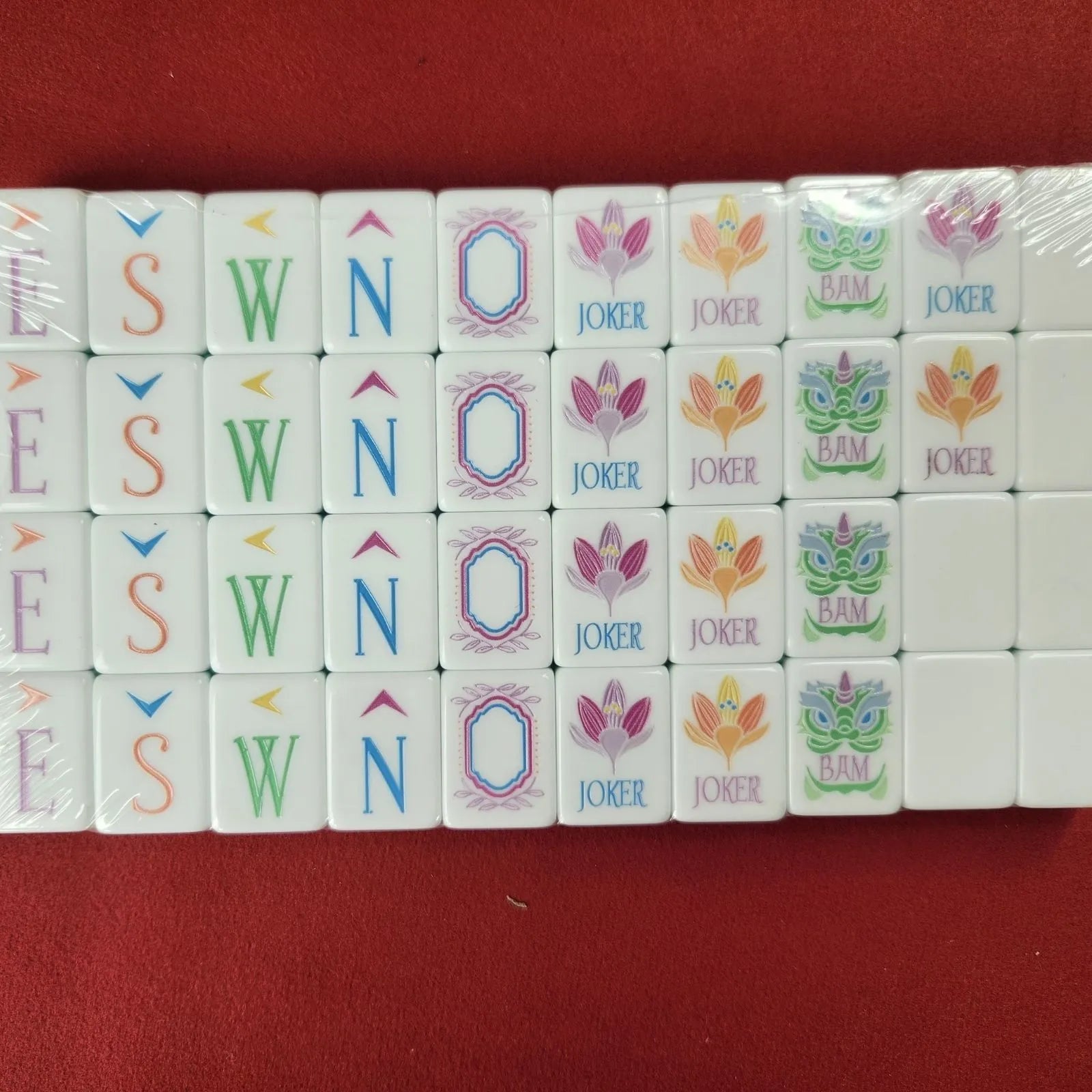 Lemon Sherbet 30MM American Mah Jongg specialty tiles arranged in rows