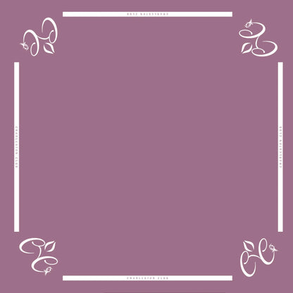 Mah jongg mat with Charleston Club branding and solid mauve playing surface
