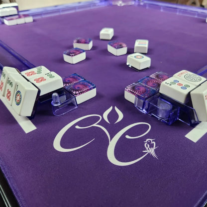 Mah Jongg Purple Bundle - Purple Swirl Tiles (36MM), Purple Racks, & Purple Mat