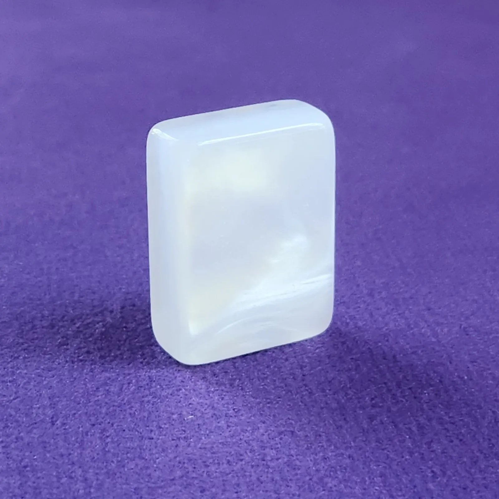 Single Mother of Pearl 30MM American Mah Jongg tile with glossy white finish