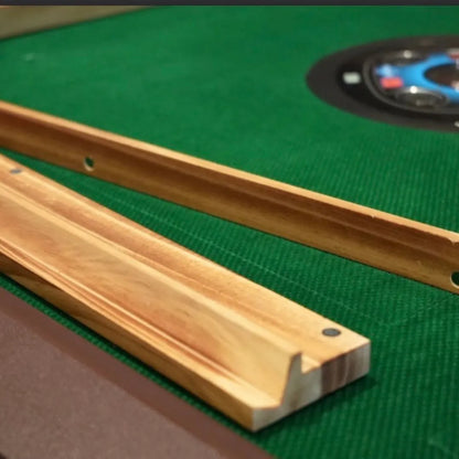 19 inch wooden mah jongg rack with integrated magnetic pusher