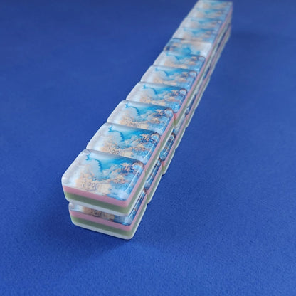 Ocean Wave 30MM American mah jongg character suit tiles arranged in complete set