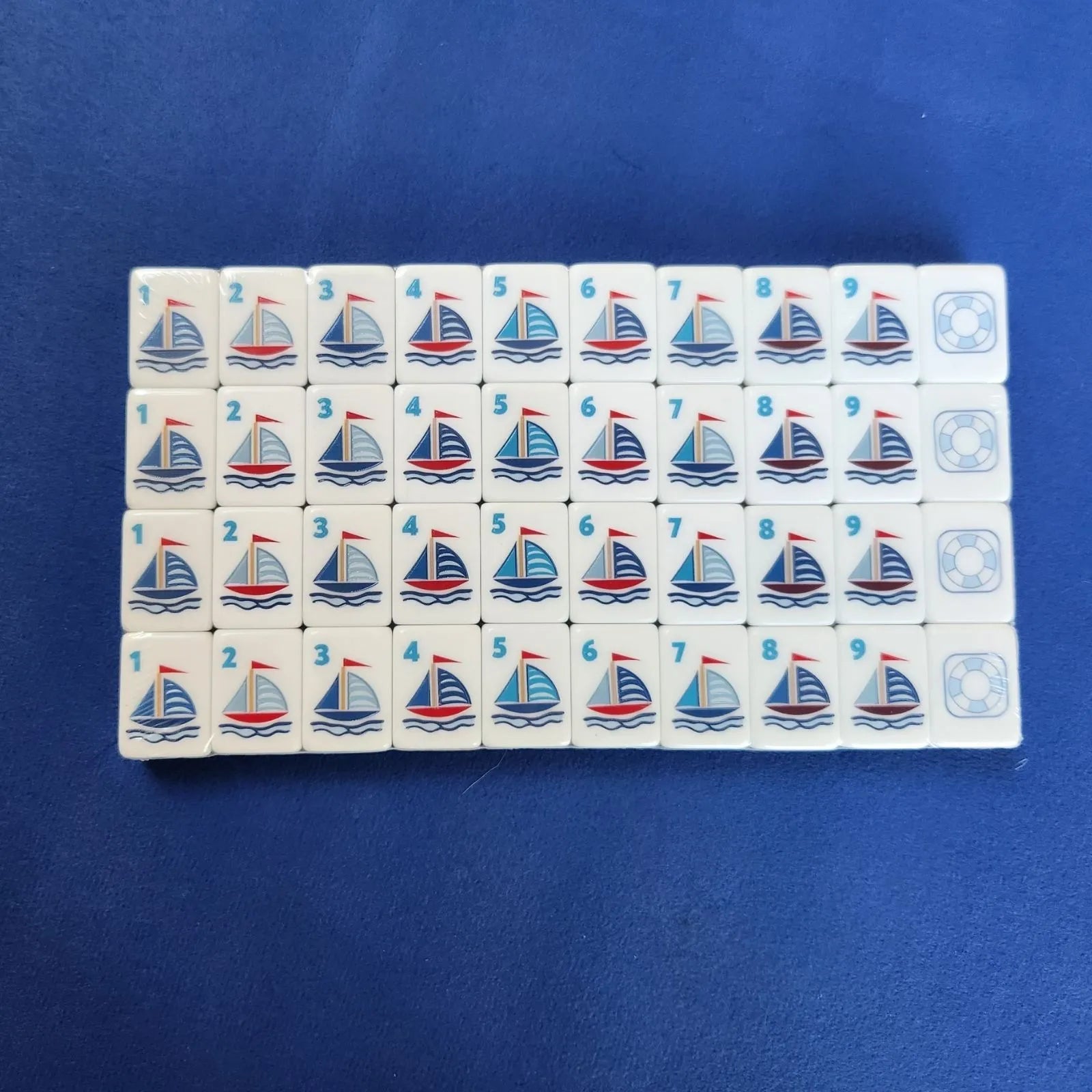 Ocean Wave 30MM American Mah Jongg bamboo tiles shown close up