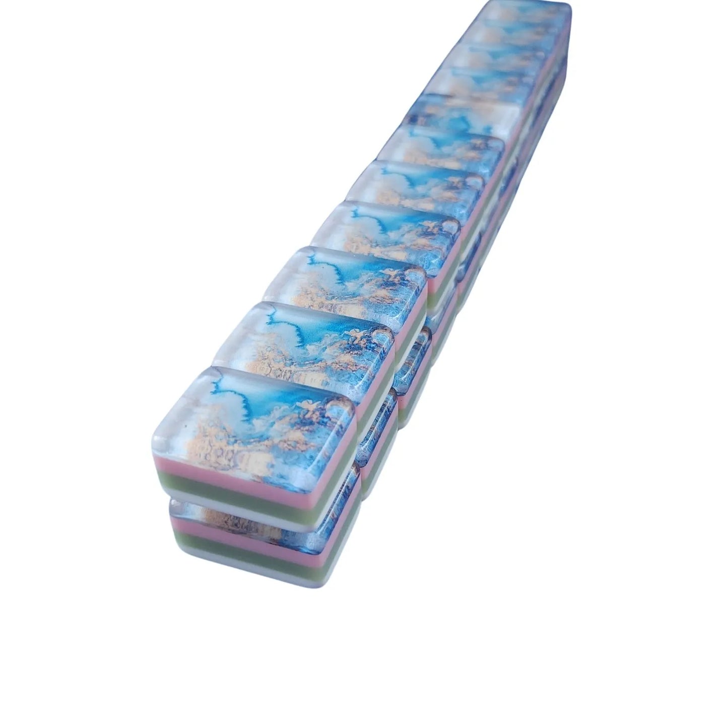 Ocean Wave 30MM American mah jongg dot suit tiles arranged in complete set