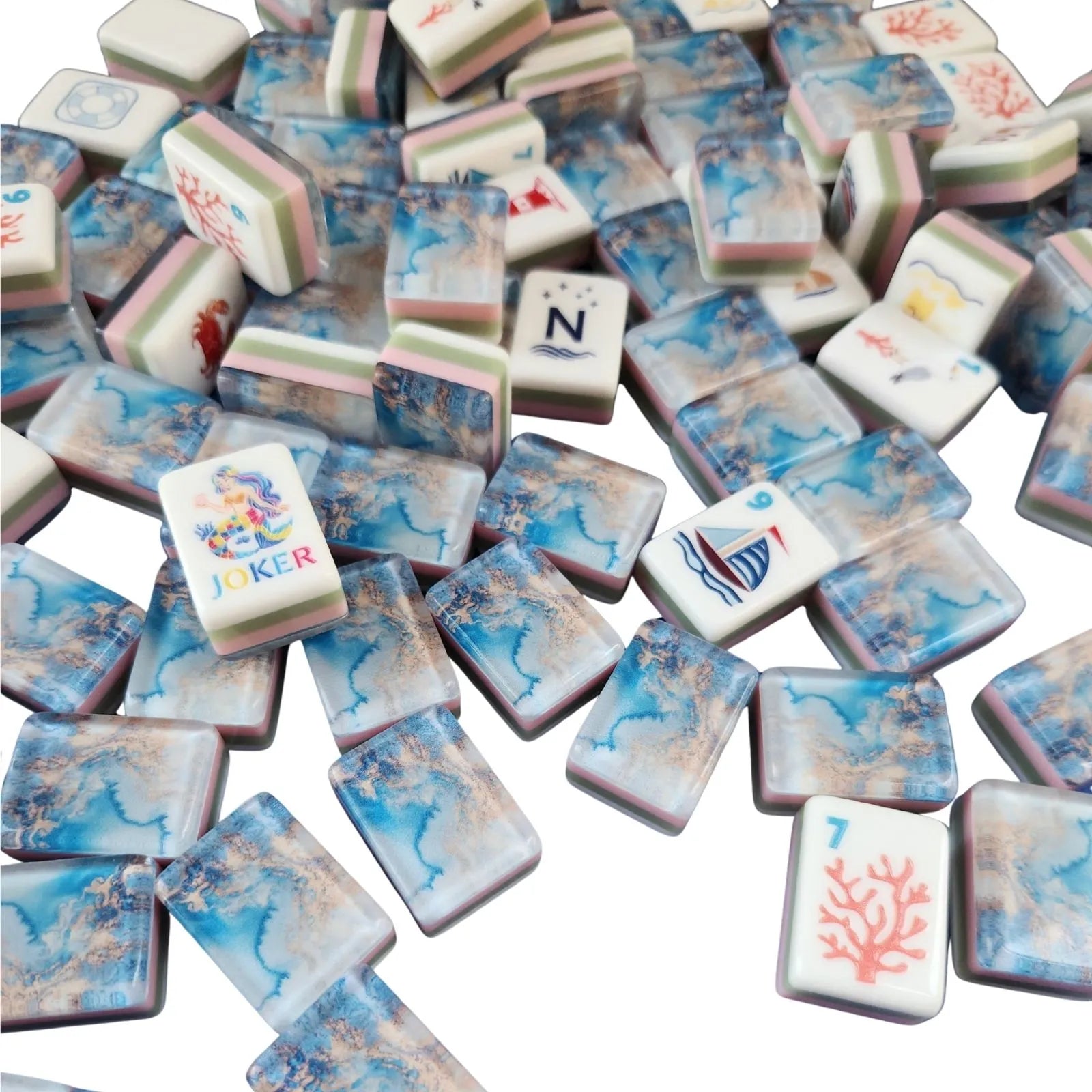 Ocean Wave 30MM American Mah Jongg tiles on a white background