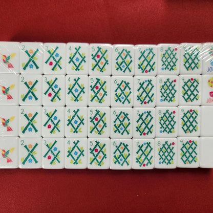 Orange Marmalade 30MM American mah jongg bamboo suit tiles arranged in complete set