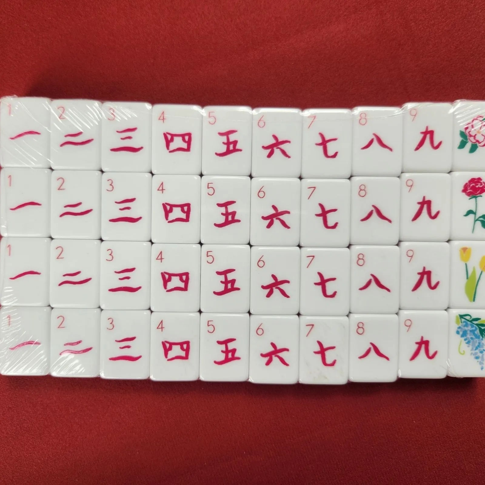 Orange Marmalade 30MM American Mah Jongg character suit tiles arranged in rows