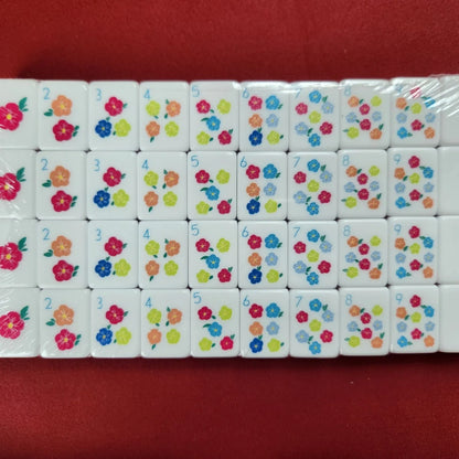 Orange Marmalade 30MM American mah jongg flower tiles arranged in complete set