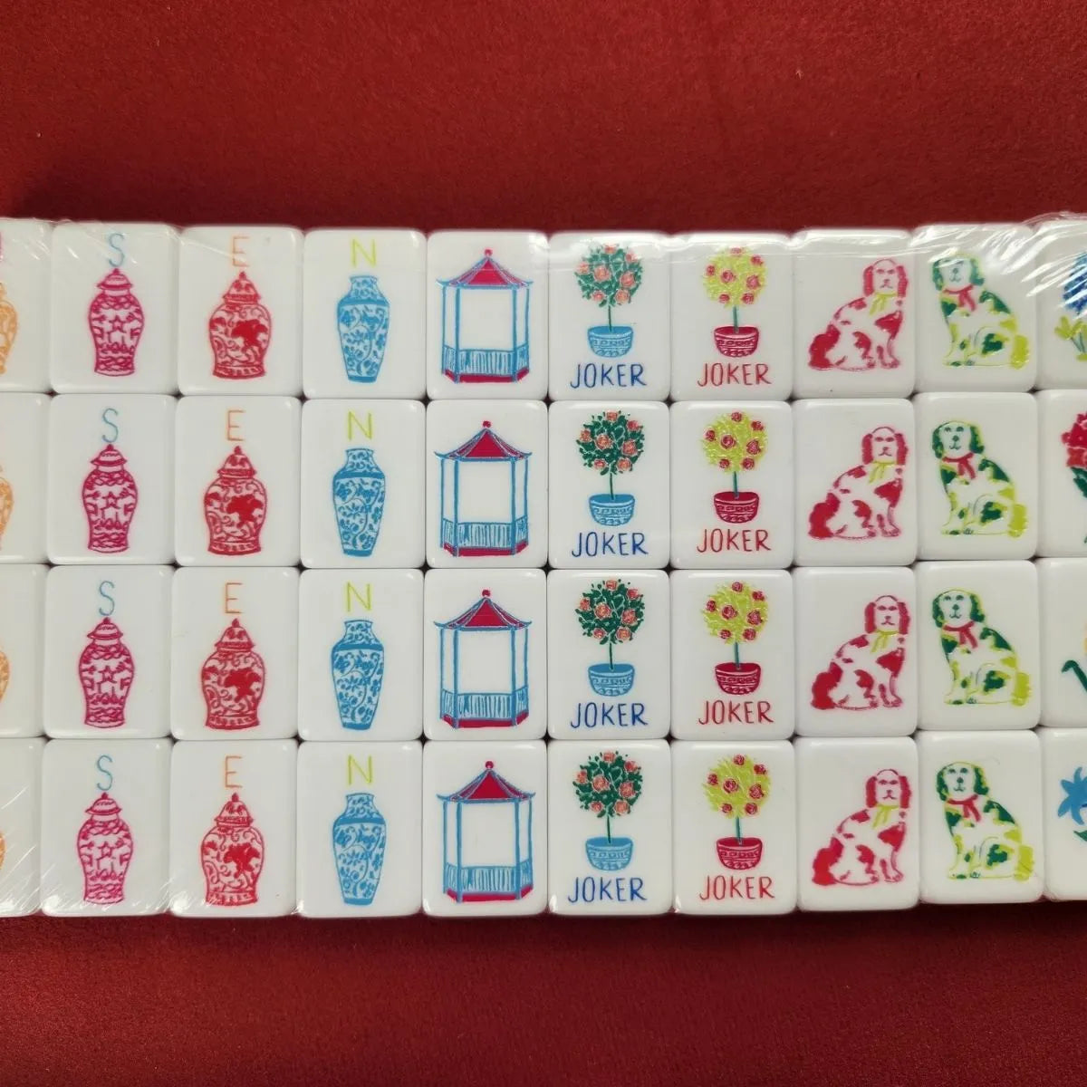 Orange Marmalade 30MM American mah jongg specialty tiles including Jokers, flowers, and season tiles