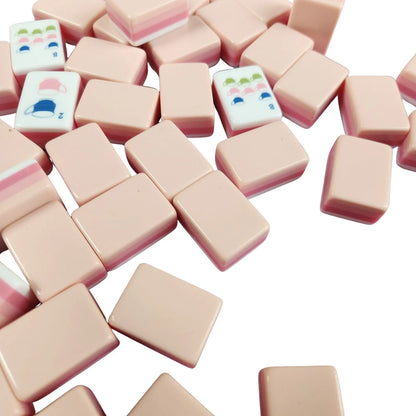 Peach Tea 30MM American mah jongg dot suit tiles arranged in complete set