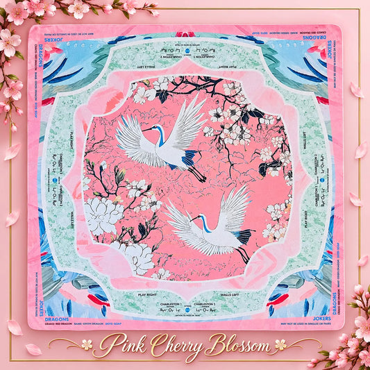 Pink Cherry Blossom Mah Jongg Table Mat - Neoprene Table Cover 32x32