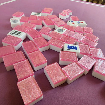 Automatic Mah Jongg Tiles – Designer Series (36MM) - Pink Sparkle