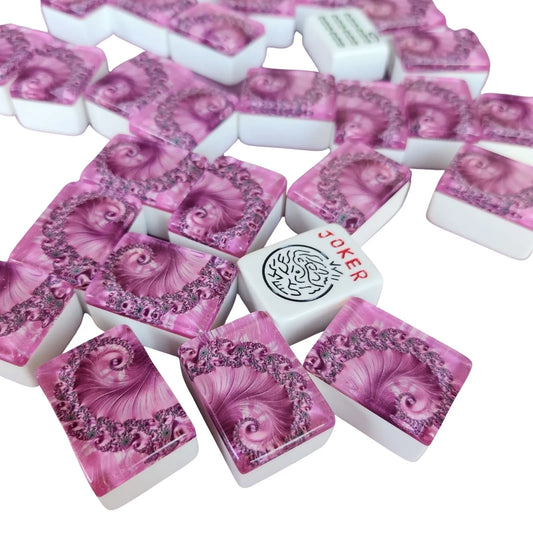 Automatic Mah Jongg Tiles – Designer Series (36MM) - Pink Swirl