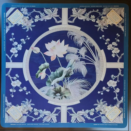 Purple Lotus Mah Jongg Table Mat - Neoprene Table Cover 32x32