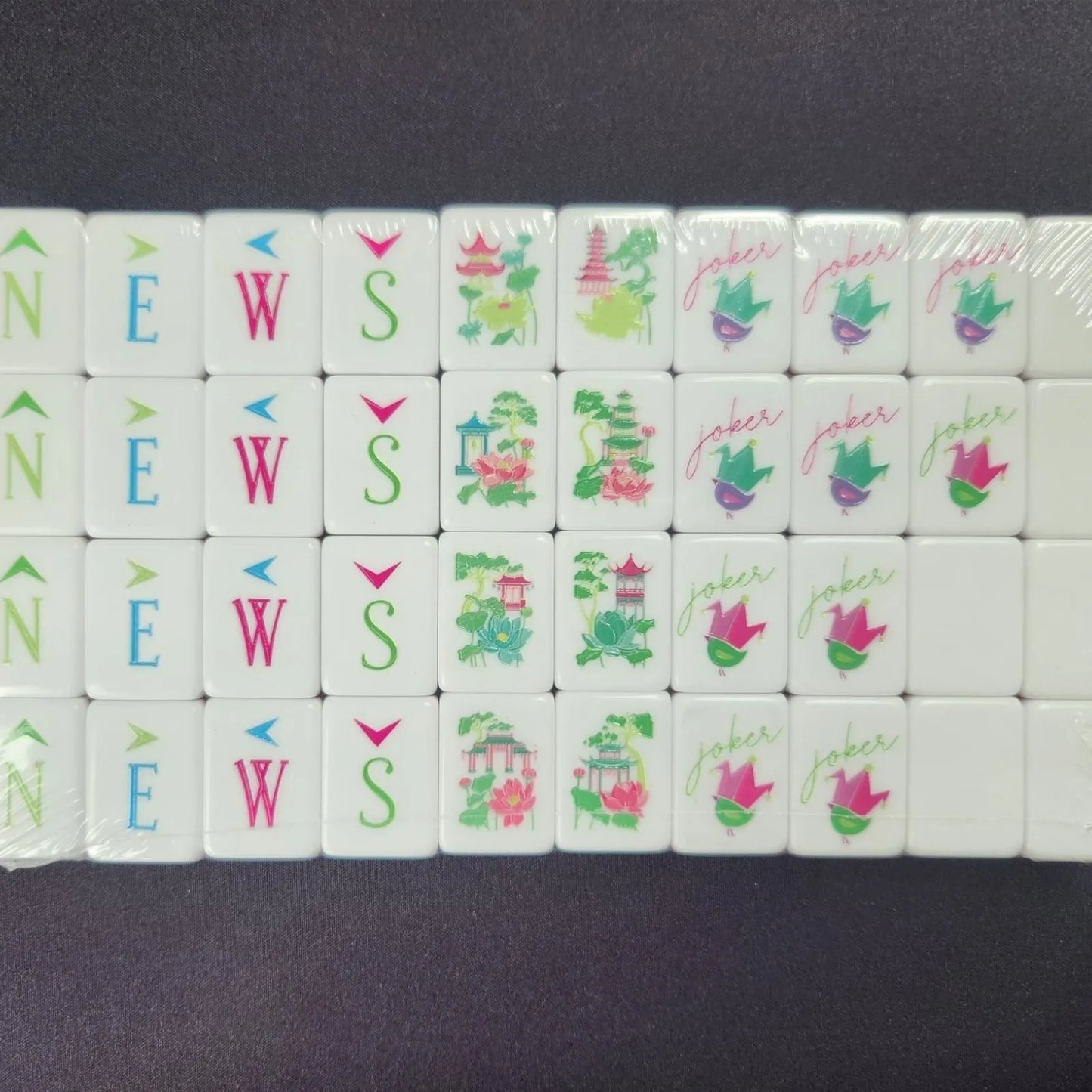 Tortoise Shell 30MM American mah jongg specialty tiles including winds, dragons, flowers, Jokers, and blank tiles