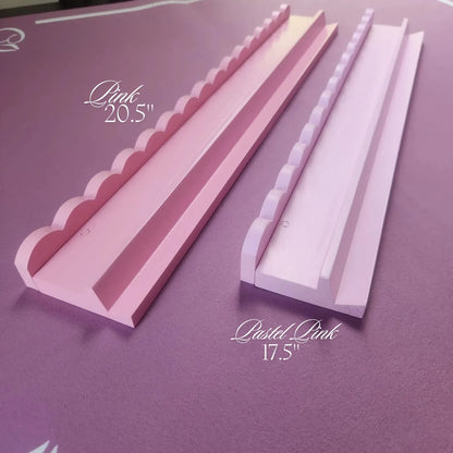 Scalloped Wood Mah Jongg Racks with Pushers - Dark Pink 20.5" (Set of 4)