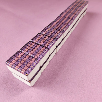 Mah Jongg Violet Bundle - Violet Mosaic Tiles (36MM), Purple Translucent Racks, & Pink Mat + FREE Dice