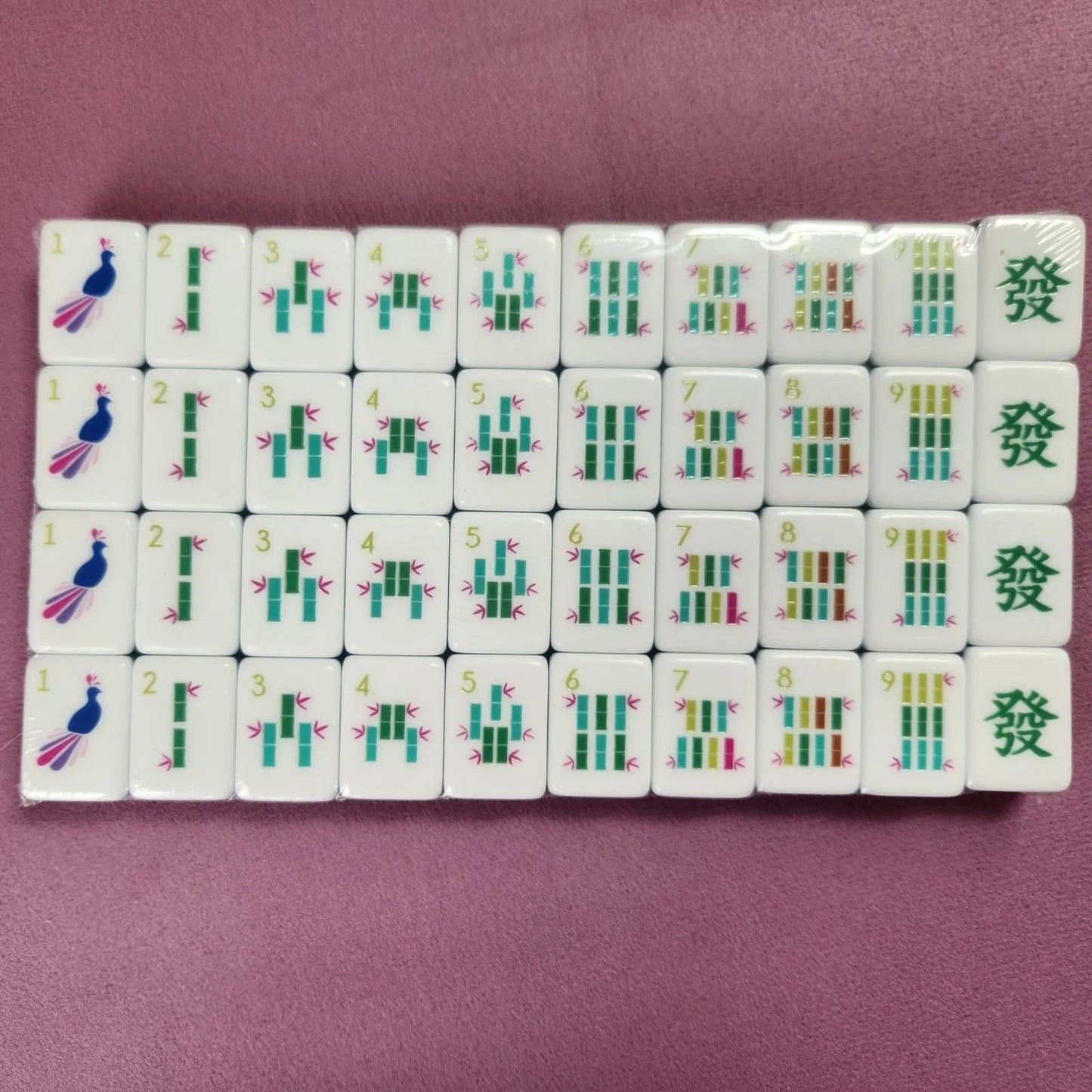 Watermelon 30MM American mah jongg bamboo suit tiles arranged in complete set