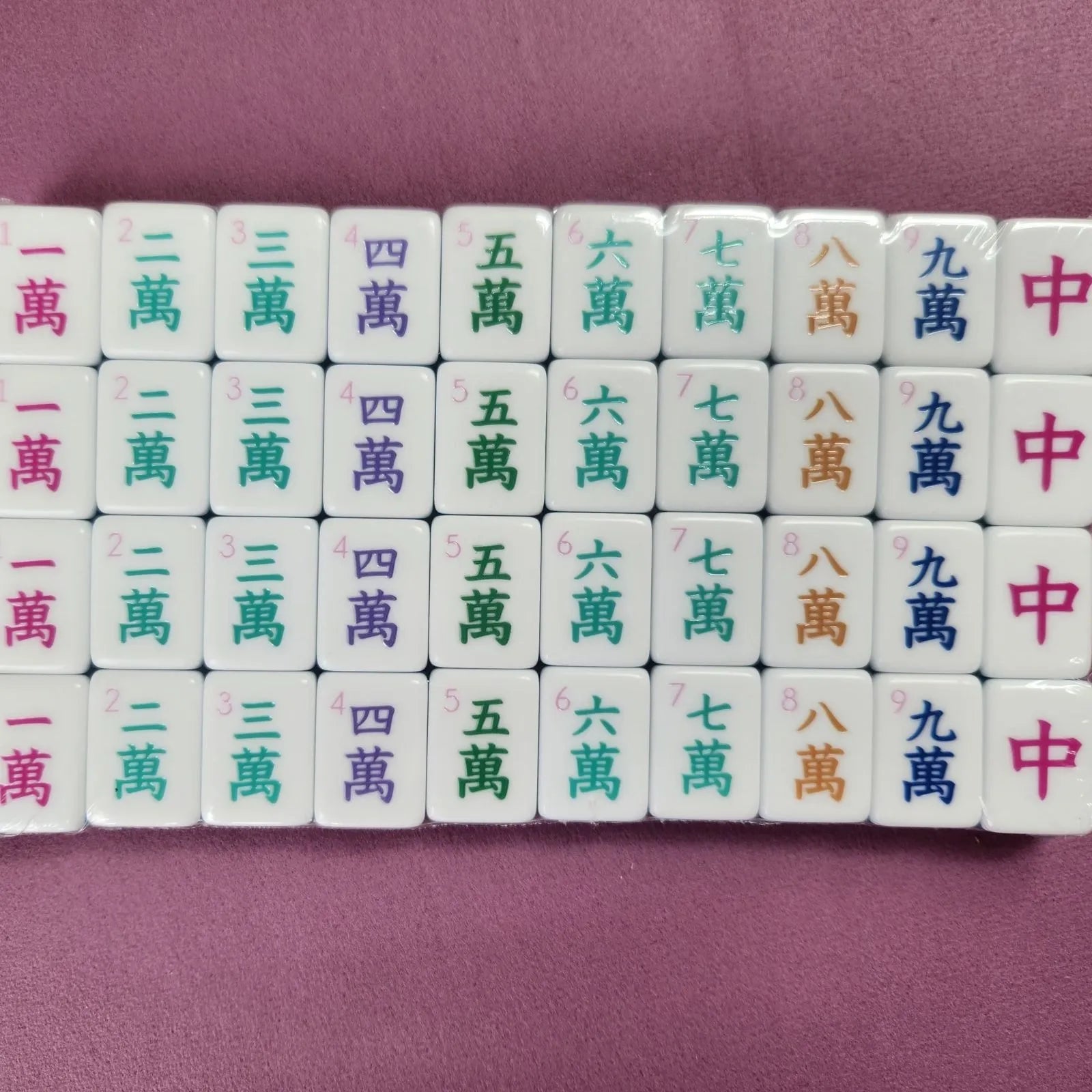 Watermelon 30MM American Mah Jongg character suit tiles arranged in rows