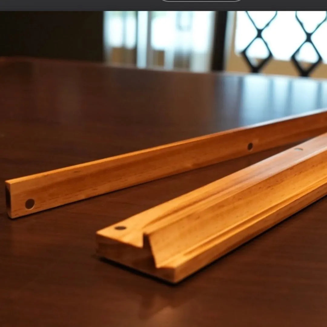 Set of wooden mah jongg racks with integrated magnetic pushers